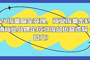 2024流量吸金变现,商业流量密码营销商业品牌定位引流品运营逻辑(图文)