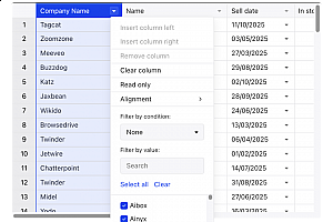 一款开源、美观、功能丰富的在线表格组件