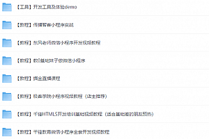 新手自学微信小程序开发视频教程合集+部分小程序源码