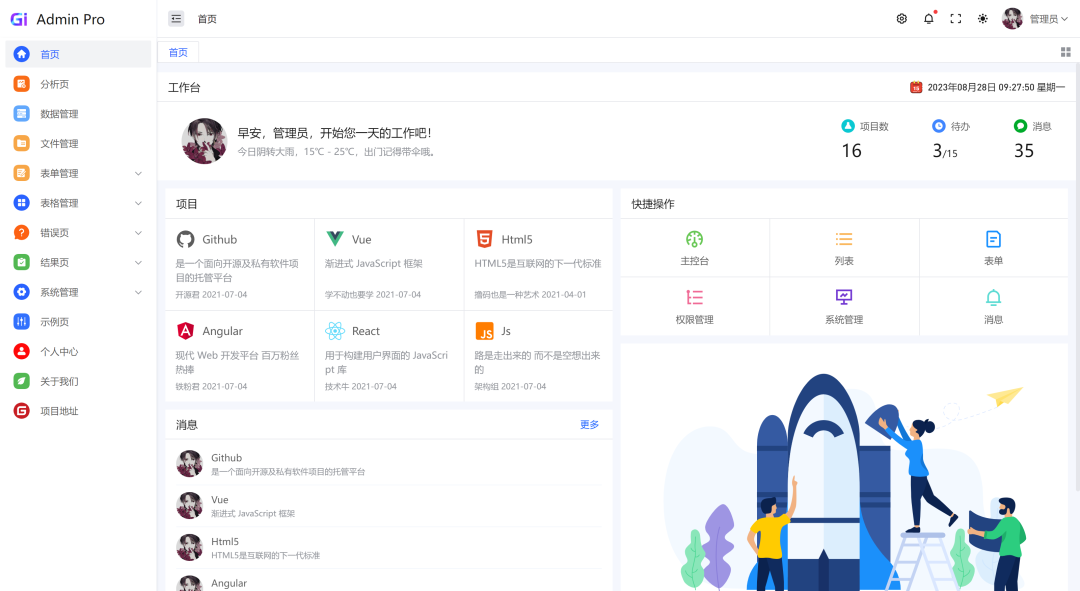 一个基于 Vue3 开源、免费、高颜值的中后台模版,开箱即用!-2 一个基于 Vue3 开源、免费、高颜值的中后台模版,开箱即用!