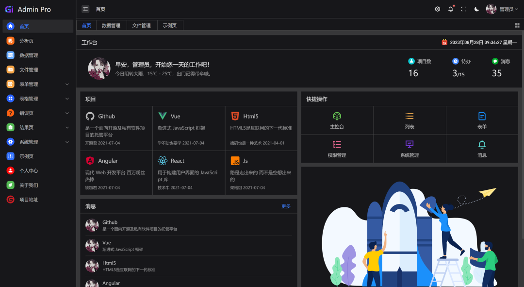 一个基于 Vue3 开源、免费、高颜值的中后台模版,开箱即用!-9 一个基于 Vue3 开源、免费、高颜值的中后台模版,开箱即用!