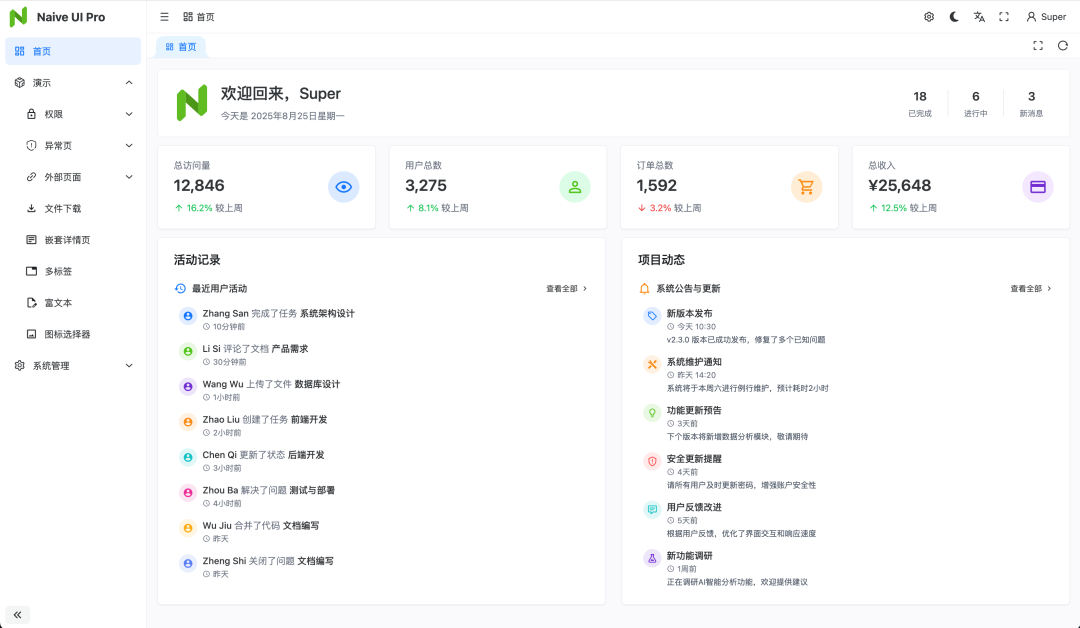 一款基于 Vue3 完全开源免费、界面精美的后台管理模板,开箱即用!-1 一款基于 Vue3 完全开源免费、界面精美的后台管理模板,开箱即用!