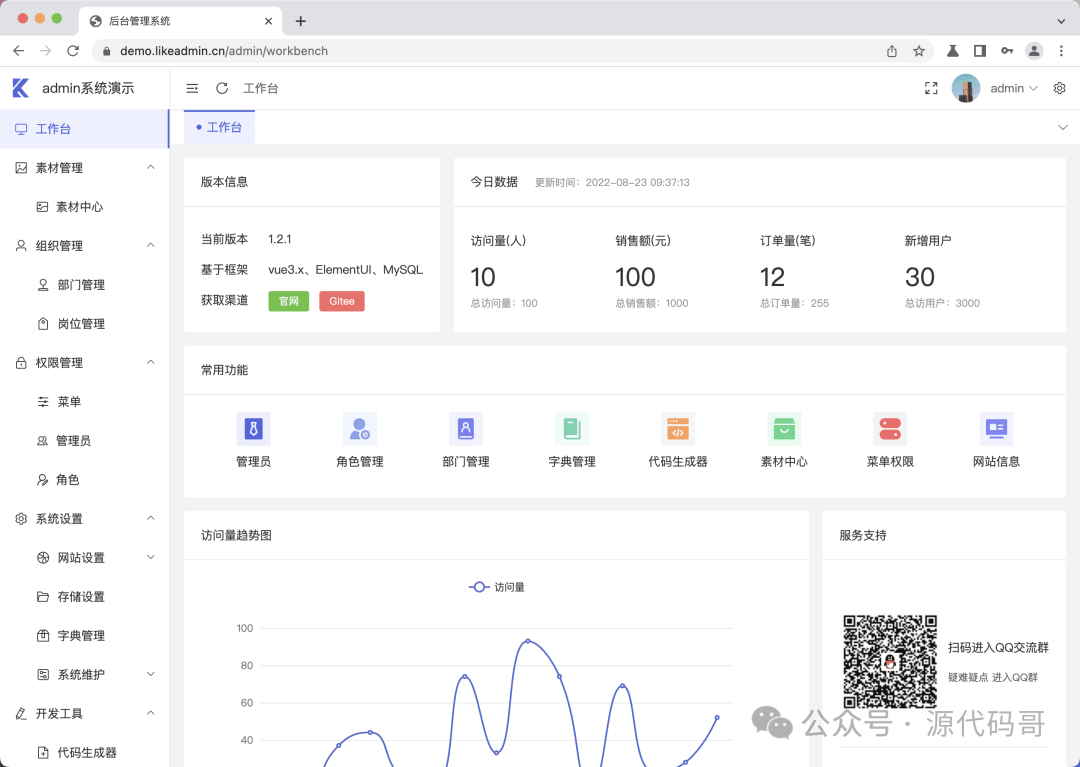 【后台管理系统】界面精美、前后端分离、功能还强大、还支持H5、小程序端,要不要这么卷-1 【后台管理系统】界面精美、前后端分离、功能还强大、还支持H5、小程序端,要不要这么卷