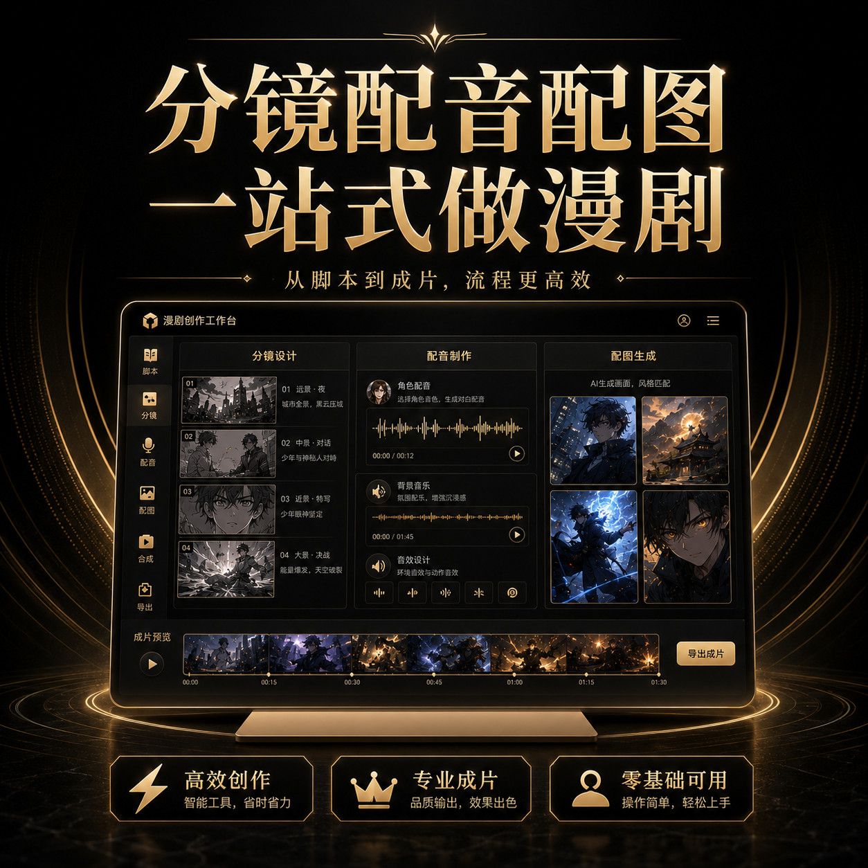 -3 云豆AI漫剧创作工具小说写作AI生图三合一自动分镜配音副业软件