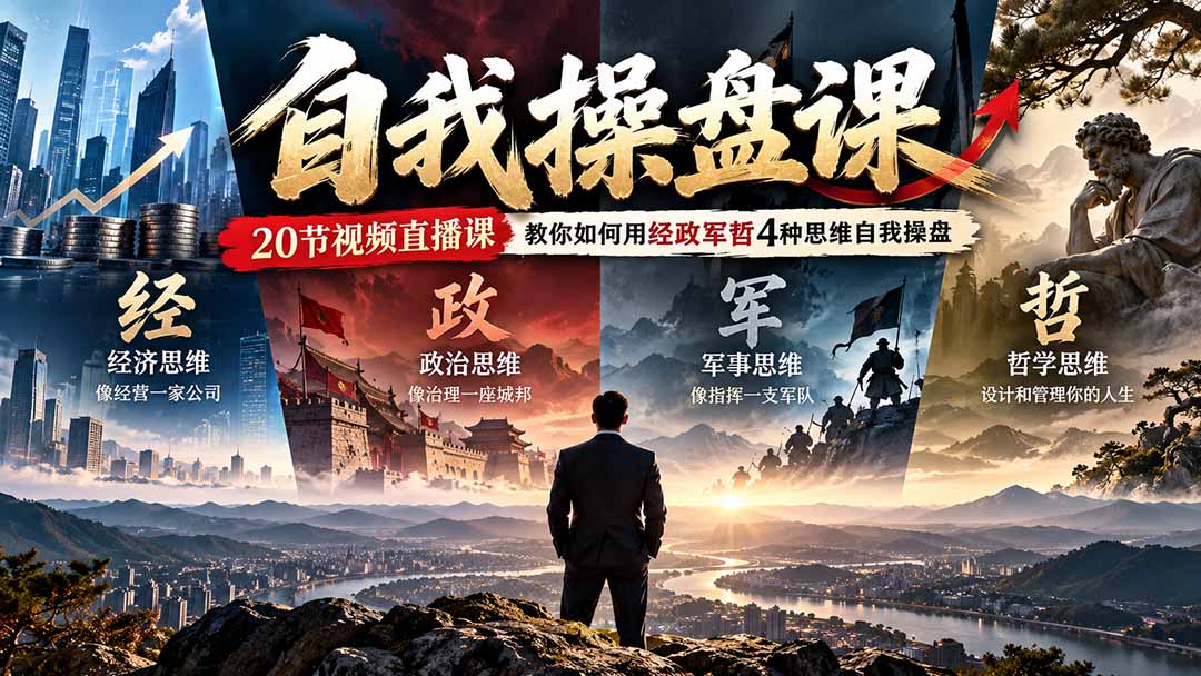 (20626期)【无水印】自我操盘课,20节视频直播课教你如何用经政军哲4种思维自我操盘(更新0924)-1 (20626期)【无水印】自我操盘课,20节视频直播课教你如何用经政军哲4种思维自我操盘(更新0924)