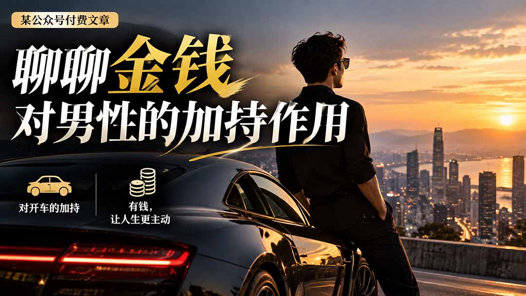 (20627期)【无水印】某公众号付费文章:聊聊金钱对男性的加持作用-1 (20627期)【无水印】某公众号付费文章:聊聊金钱对男性的加持作用