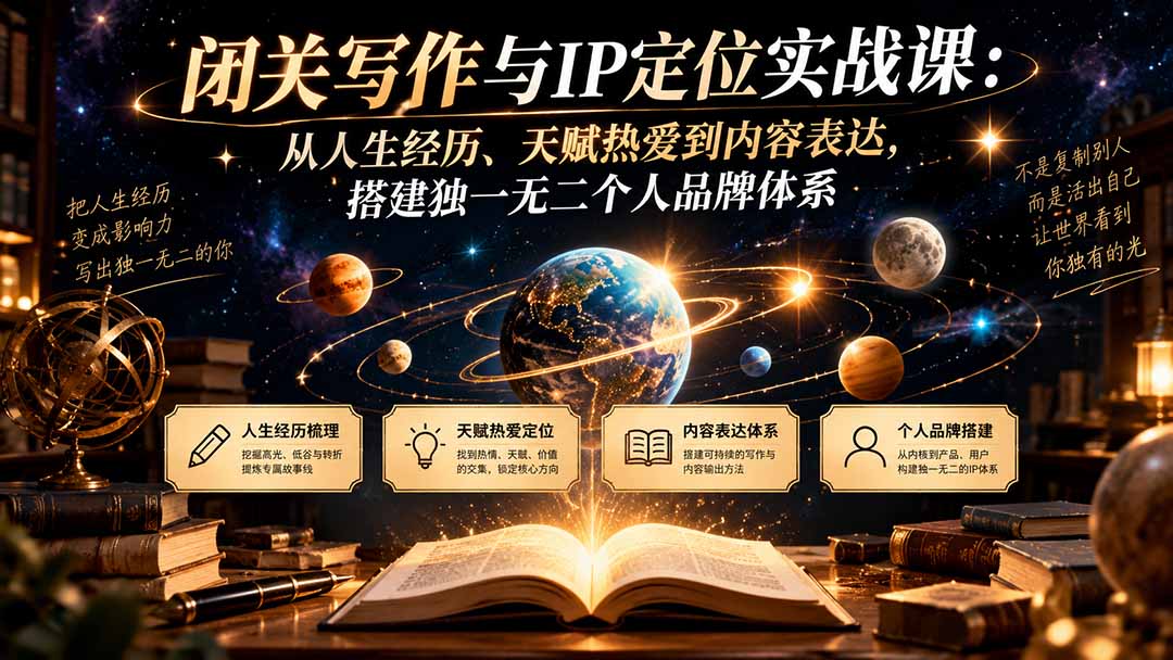 (20634期)闭关写作与IP定位实战课:从人生经历、天赋热爱到内容表达,搭建独一无二个人品牌体系-1 (20634期)闭关写作与IP定位实战课:从人生经历、天赋热爱到内容表达,搭建独一无二个人品牌体系