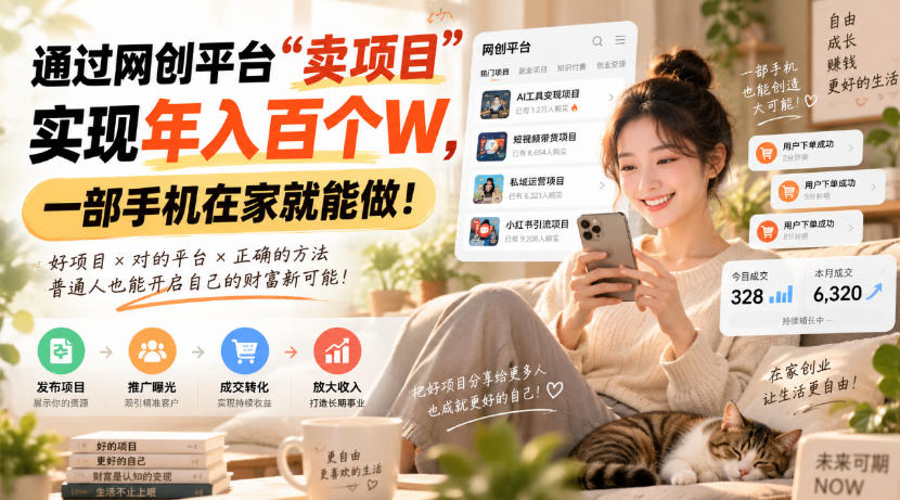 (20565期)通过网创平台“卖项目”实现年入百万,一部手机在家就能做-1 (20565期)通过网创平台“卖项目”实现年入百万,一部手机在家就能做