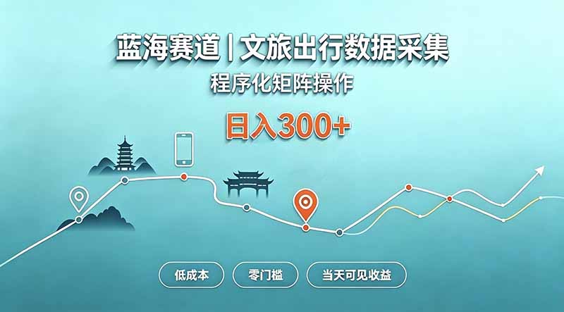 (20478期)蓝海赛道 文旅出行数据采集 程序化矩阵操作 低成本 零门槛 当天可见收益 日入300+-1 (20478期)蓝海赛道 文旅出行数据采集 程序化矩阵操作 低成本 零门槛 当天可见收益 日入300+