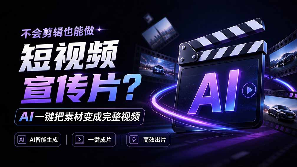 （21150期）我跪下来了！不会剪辑也能做短视频宣传片？ AI 一键把素材变成完整视频，真是神奇，OpenFilm 超省事缩略图百创网-源码交易平台_网站源码_商城源码_小程序源码