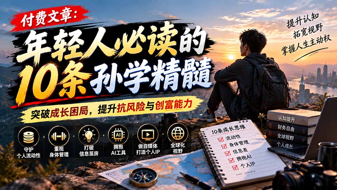 （21112期）付费文章：年轻人必读的10条孙学精髓，突破成长困局，提升抗风险与创富能力缩略图百创网-源码交易平台_网站源码_商城源码_小程序源码