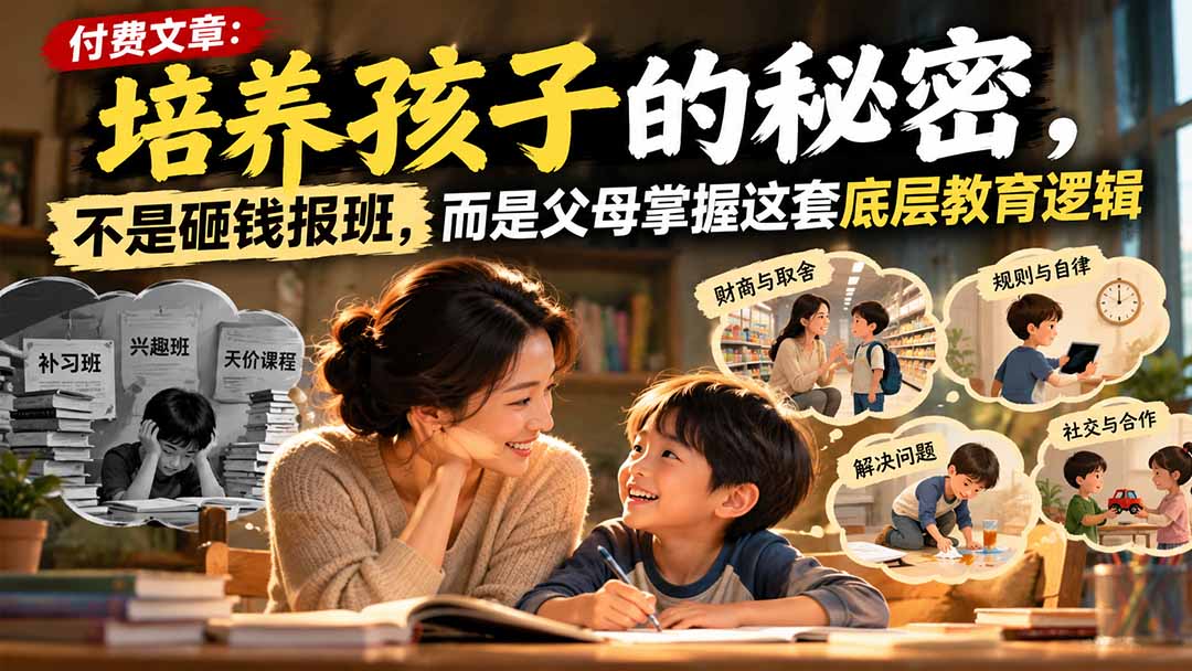 (21179期)付费文章:培养孩子的秘密,不是砸钱报班,而是父母掌握这套底层教育逻辑插图百创网-源码交易平台_网站源码_商城源码_小程序源码 (21179期)付费文章:培养孩子的秘密,不是砸钱报班,而是父母掌握这套底层教育逻辑