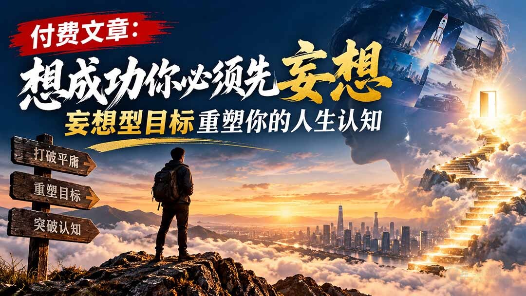 (21078期)付费文章:想成功你必须先妄想,妄想型目标重塑你的人生认知插图百创网-源码交易平台_网站源码_商城源码_小程序源码 (21078期)付费文章:想成功你必须先妄想,妄想型目标重塑你的人生认知