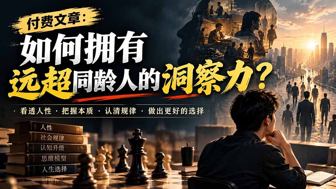 (20976期)付费文章:如何拥有远超同龄人的洞察力?插图百创网-源码交易平台_网站源码_商城源码_小程序源码 (20976期)付费文章:如何拥有远超同龄人的洞察力?