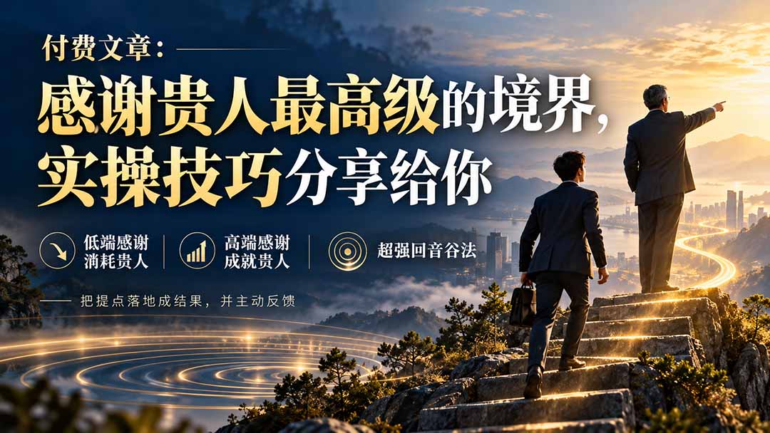 （20871期）付费文章：感谢贵人最高级的境界，实操技巧分享给你缩略图百创网-源码交易平台_网站源码_商城源码_小程序源码