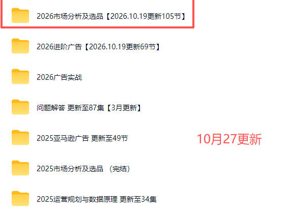 (21189期)2026亚马逊跨境电商实战教程-更新1027,从市场分析、AI智能选品到广告投放、店铺运营及盈利增长全流程教学插图1百创网-源码交易平台_网站源码_商城源码_小程序源码 (21189期)2026亚马逊跨境电商实战教程-更新1027,从市场分析、AI智能选品到广告投放、店铺运营及盈利增长全流程教学