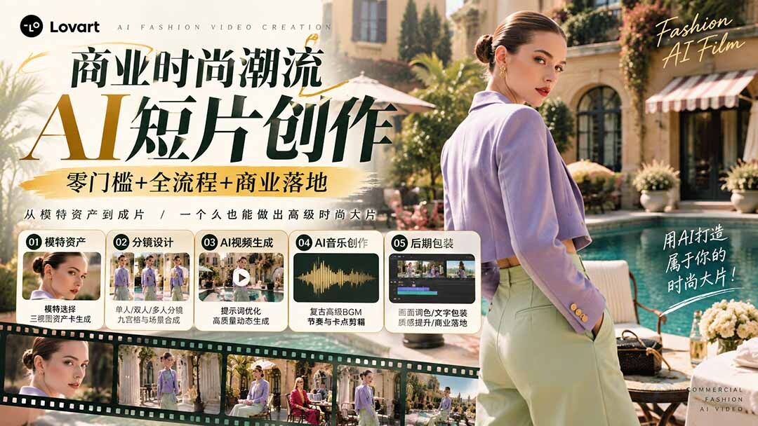 （21000期）从一张模特图到高级时尚广告大片：AI三视图资产、场景合成、电影分镜、动态生成与复古音乐剪辑实战课缩略图百创网-源码交易平台_网站源码_商城源码_小程序源码