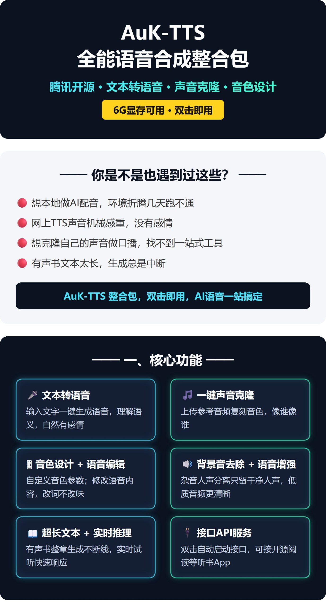 AuK-TTS整合包文本转语音声音克隆音色设计腾讯开源本地部署插图1百创网-源码交易平台_网站源码_商城源码_小程序源码 AuK-TTS整合包文本转语音声音克隆音色设计腾讯开源本地部署
