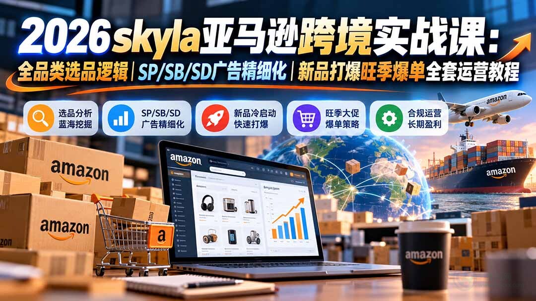 (21052期)skyla亚马逊跨境实战课-更新1019:全品类选品逻辑|SP/SB/SD广告精细化|新品打爆旺季爆单全套运营教程插图百创网-源码交易平台_网站源码_商城源码_小程序源码 (21052期)skyla亚马逊跨境实战课-更新1019:全品类选品逻辑|SP/SB/SD广告精细化|新品打爆旺季爆单全套运营教程