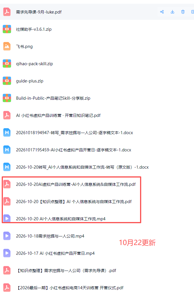 (21148期)AI虚拟产品10月训练营(Pro版)更新1029:15天学会选品定位、AI制作数字资料、小红书引流与公众号变现,打造一人公司插图4百创网-源码交易平台_网站源码_商城源码_小程序源码 (21148期)AI虚拟产品10月训练营(Pro版)更新1029:15天学会选品定位、AI制作数字资料、小红书引流与公众号变现,打造一人公司