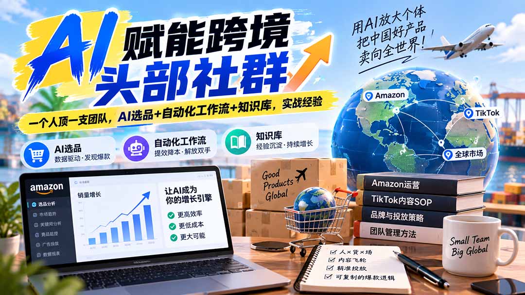 （21124期）AI赋能跨境头部社群-更新1023：一个人顶一支团队，AI选品+自动化工作流+知识库，实战经验缩略图百创网-源码交易平台_网站源码_商城源码_小程序源码