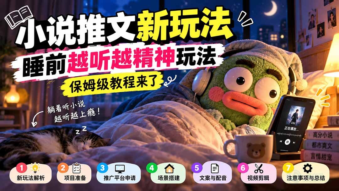 （20947期）小说推文新玩法，睡前越听越精神玩法，保姆级教程来了缩略图百创网-源码交易平台_网站源码_商城源码_小程序源码