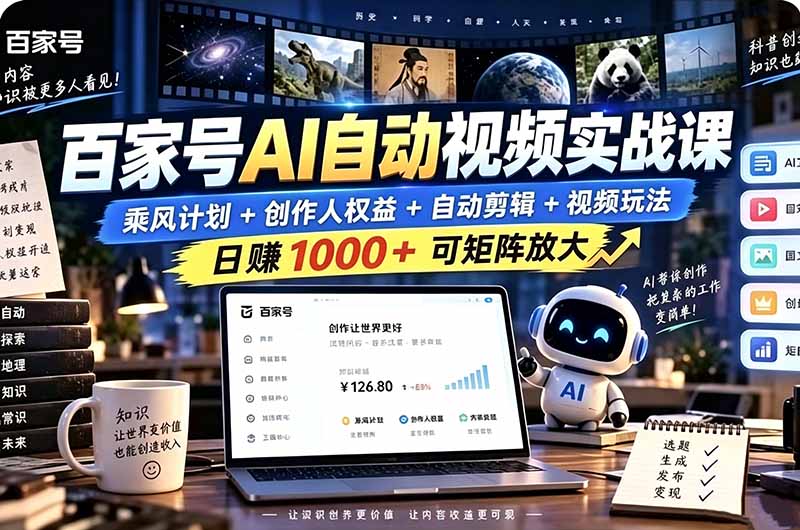 (21204期)百家号自动矩阵玩法,长期可以做的项目,日入1k+,真正的睡后收入插图百创网-源码交易平台_网站源码_商城源码_小程序源码 (21204期)百家号自动矩阵玩法,长期可以做的项目,日入1k+,真正的睡后收入