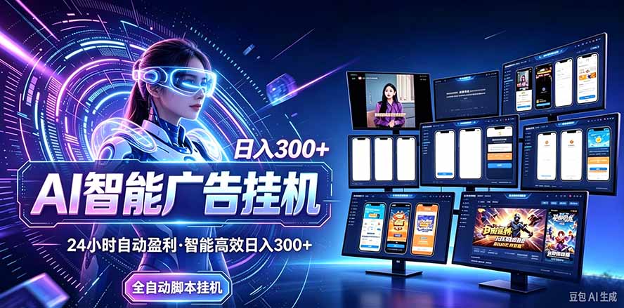 (20964期)24小时AI广告挂机|在家就能做的被动副业插图百创网-源码交易平台_网站源码_商城源码_小程序源码 (20964期)24小时AI广告挂机|在家就能做的被动副业